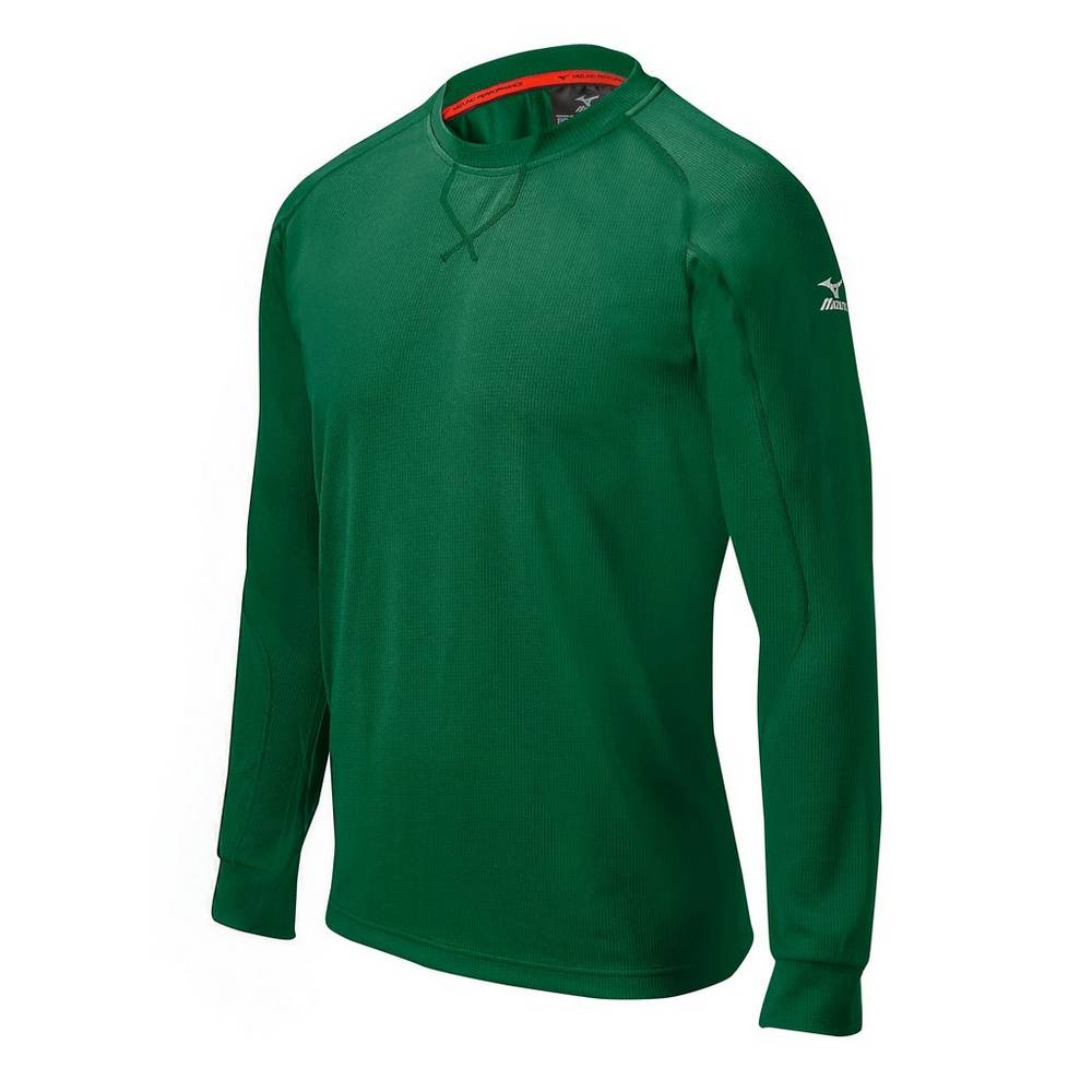 Maglie Running Mizuno Baseball Comp Long Sleeve Training Uomo - Verdi - 12057-QIWK